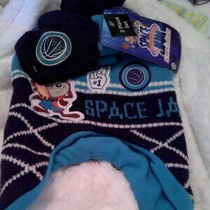 Space Jam 2 A New Legacy Tune Squad Cuffed Beanie Hat and Gloves Set, Toddler